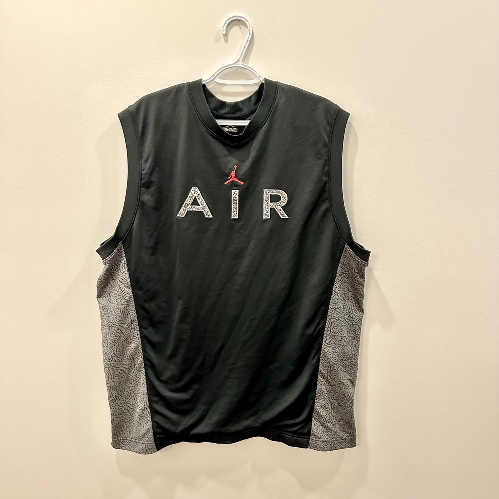 Air Jordan Mens Size XXL‎ Black Cement Elephant Print Jersey Tank Vintage Rare